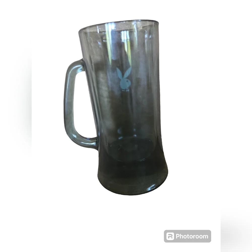 Vintage PLAYBOY Smoked glass beer mug.